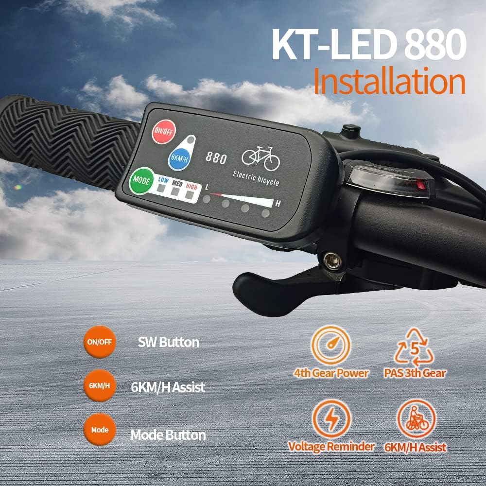 Pantalla de Bicicleta Eléctrica KT LED-880, 36V 48V, Accesorios