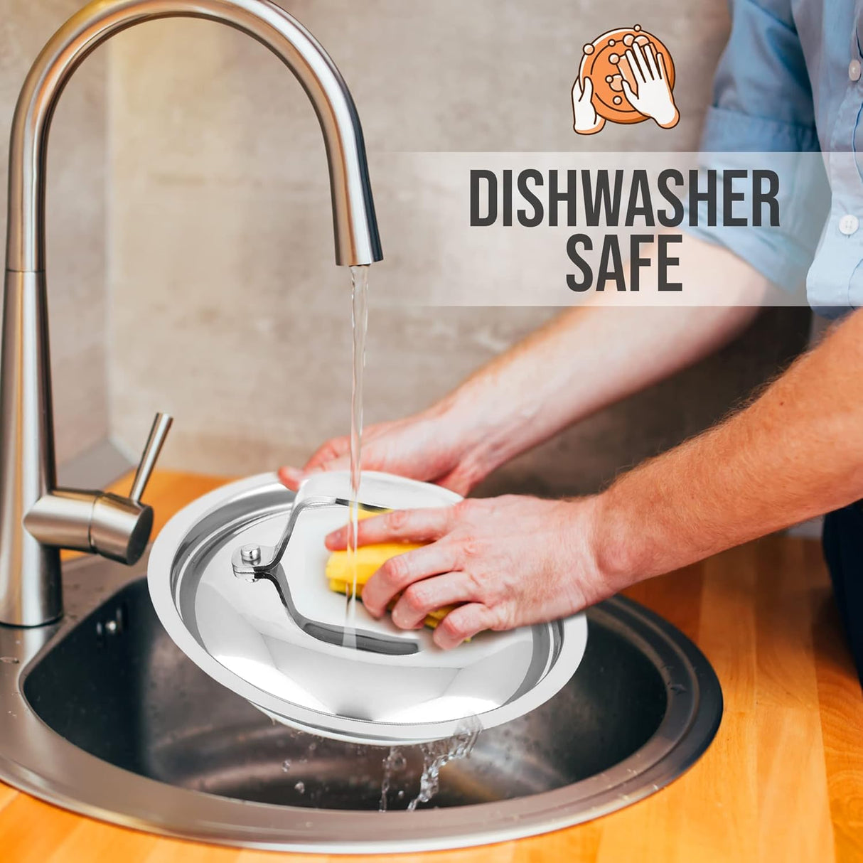 Tapa de cacerola de acero inoxidable NutriChef ACNCSSX45LID3