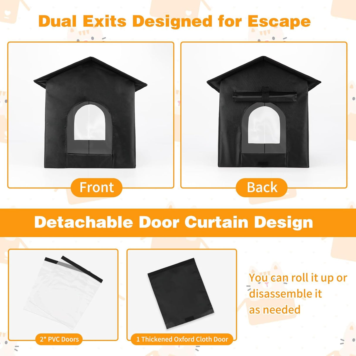 Casa Calentada para Gatos FHTONGE, Aislada y Plegable