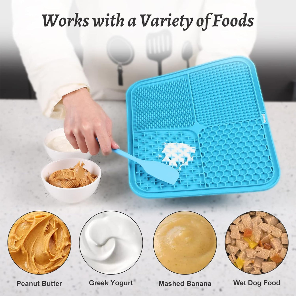 Alfombrilla tipo comedero de lamer para perros y gatos