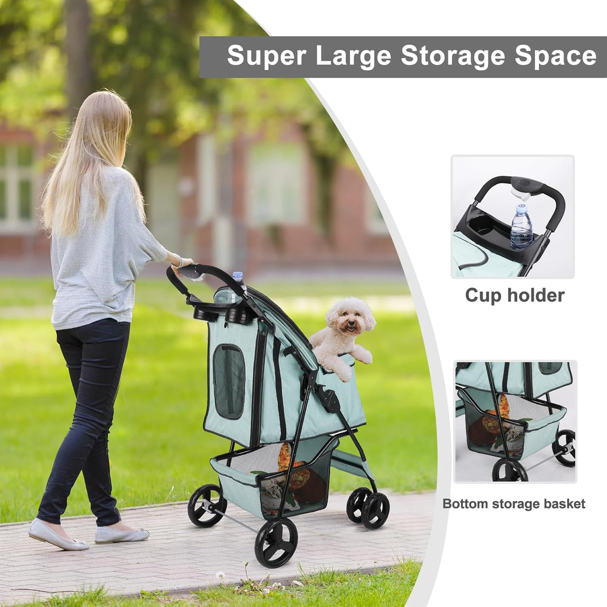 Carrito para Perros, Stroller, Plegable y Ligero, Modelo Jogger