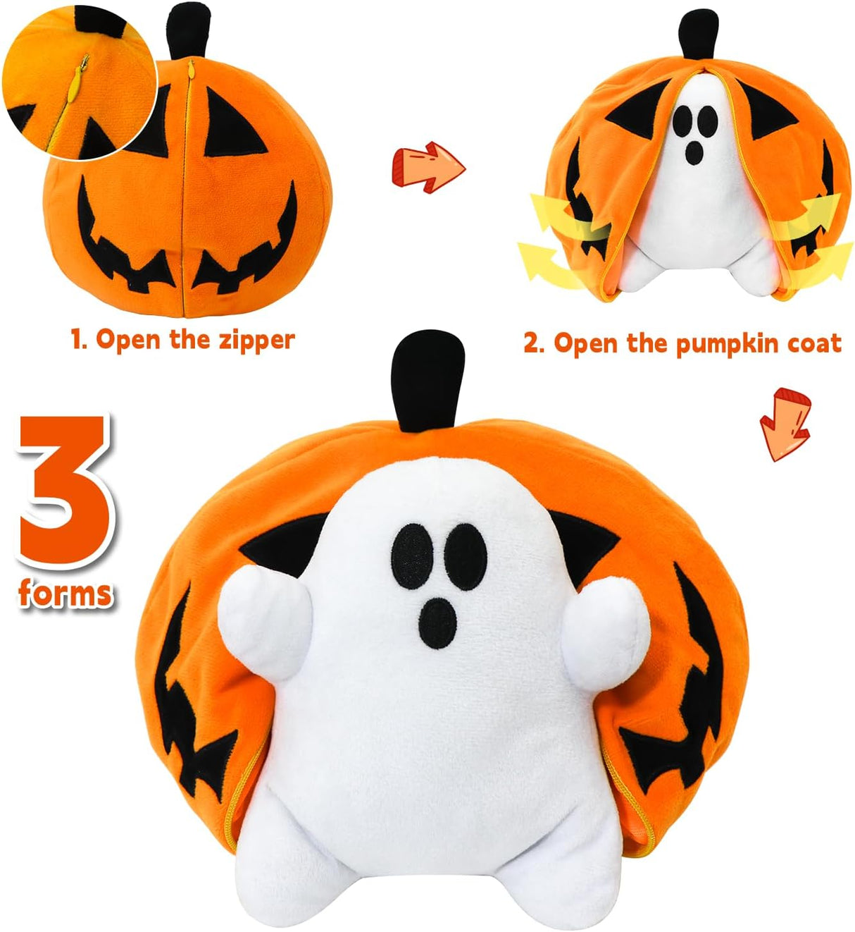 Muñeco de Calabaza Fantasma - Suave y Acogedor - Juguete