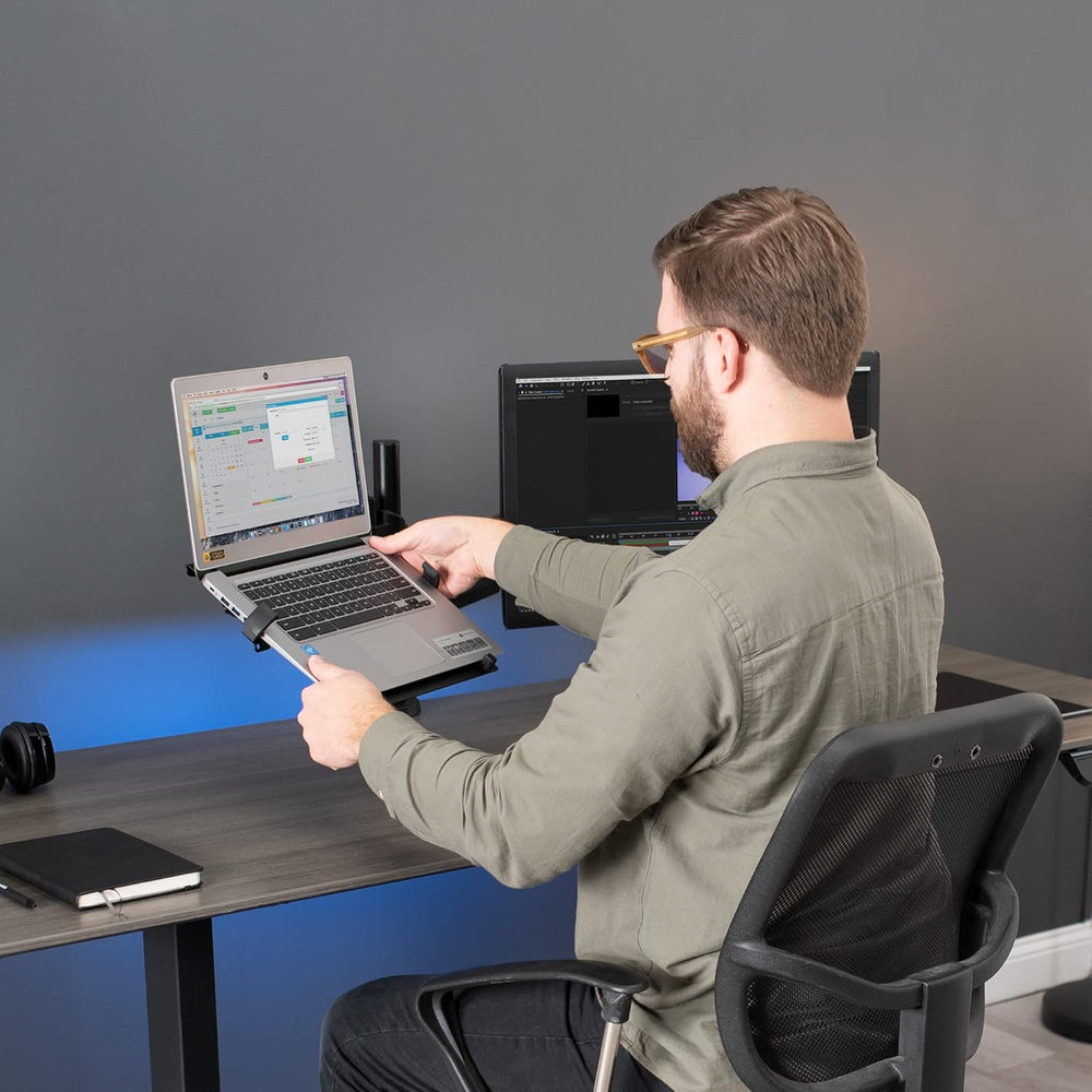 Soporte Doble VIVO para Monitor y Laptop, Ajuste Neumático, STAND-V102L