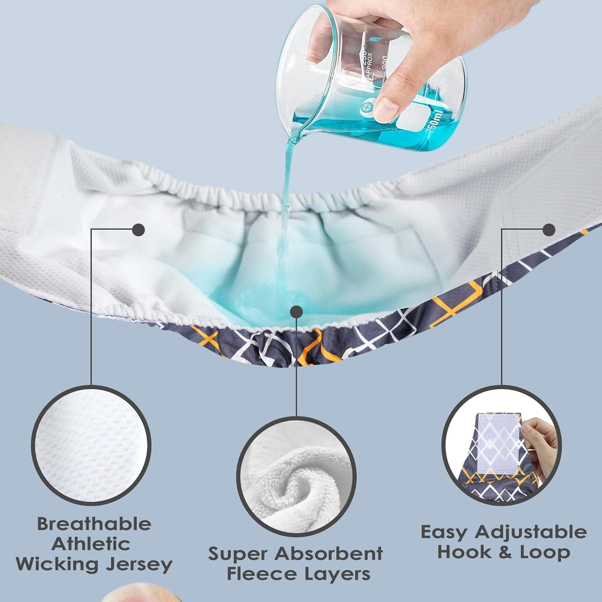 wegreeco Pañales lavables para vientre(negro geométrico S)