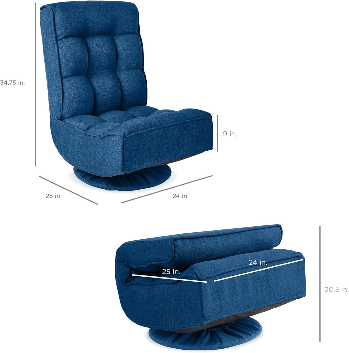 Silla Gaming para el hogar, Azul oscuro Best Choice Products