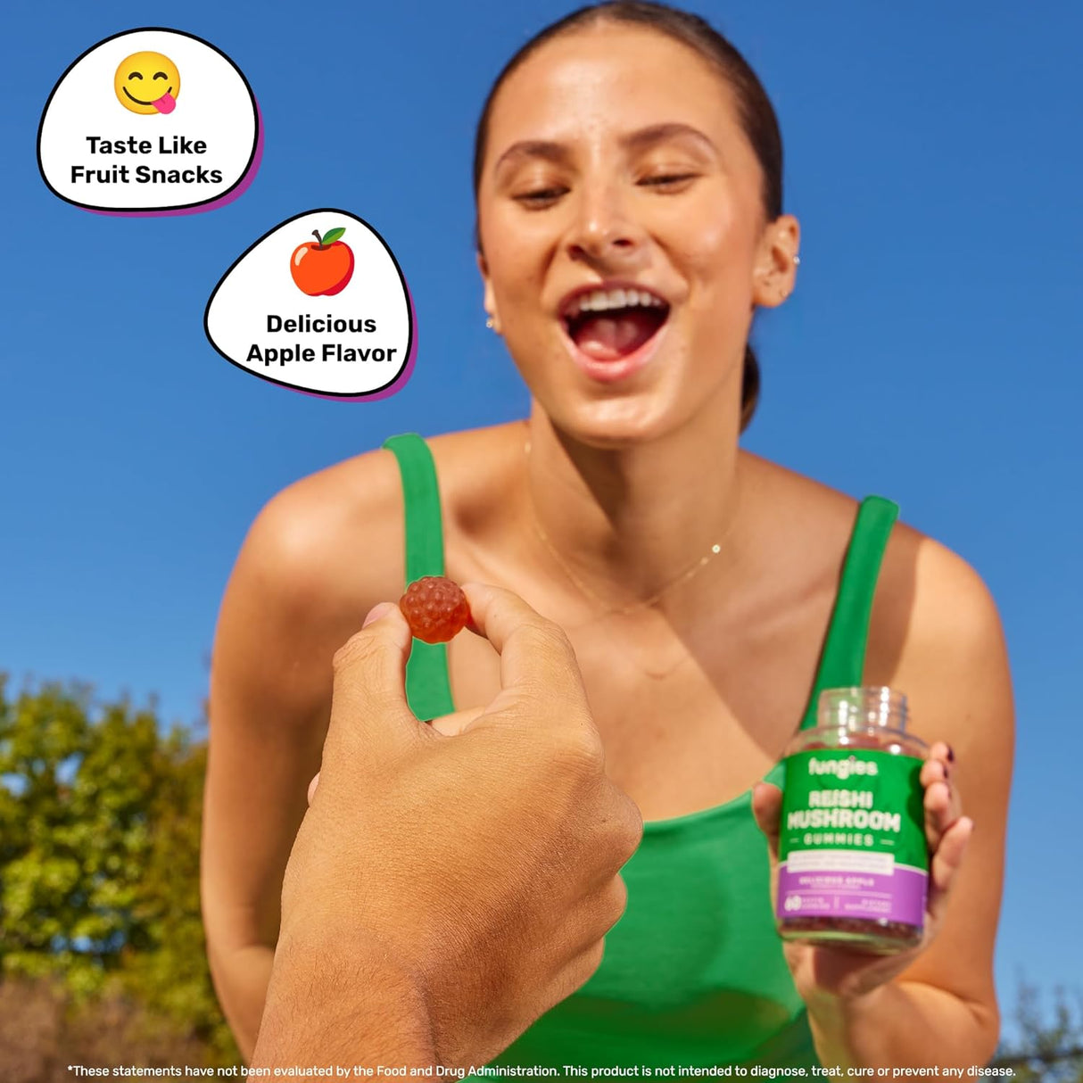 Suplemento Reishi Gomitas de hongos Deliciosa manzana 60und