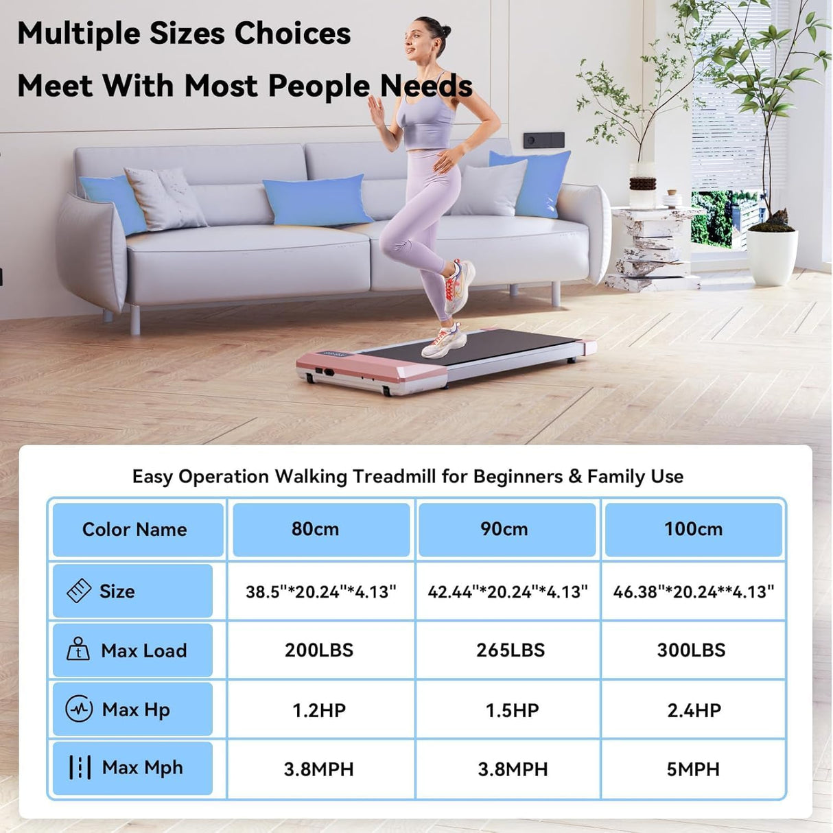 Caminadora Superun, Treadmill portátil, 200-300 lbs, Mini modelo