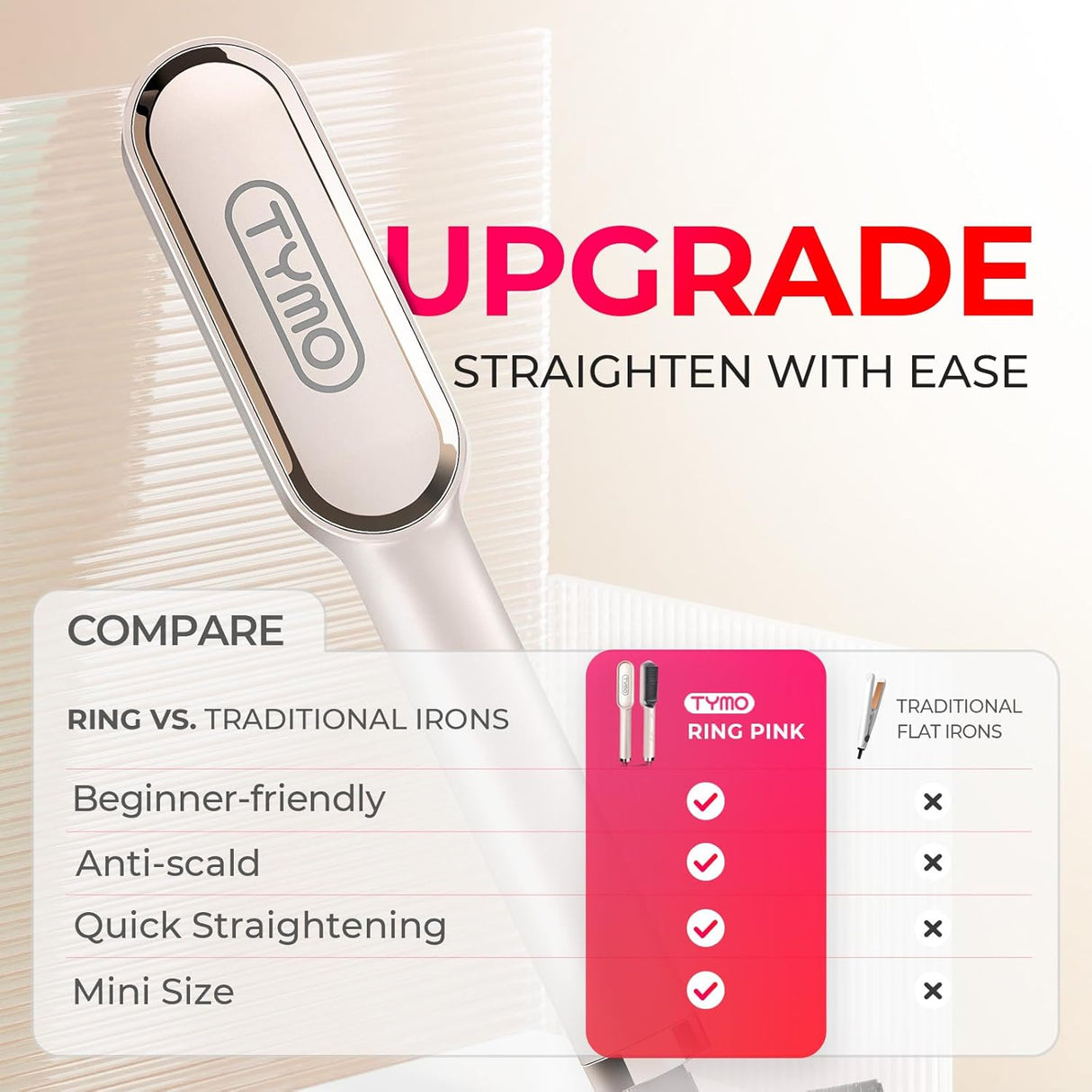 Cepillo alisador de cabello con revestimiento de cerámica