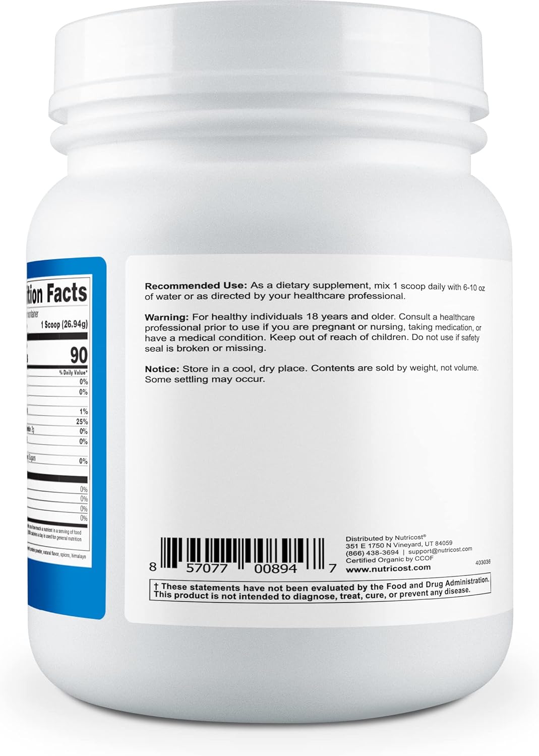 Suplemento Polvo de Alfalfa orgánico 1LB orgánico vegano