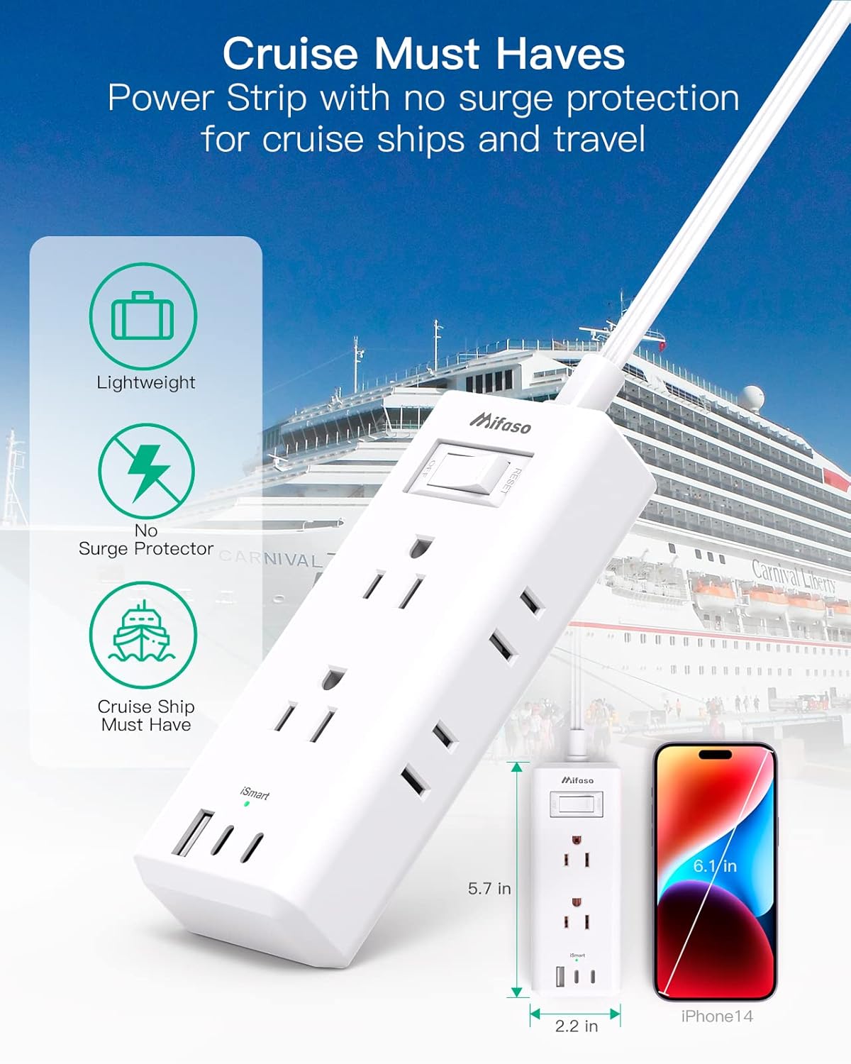 Cable de extensión de enchufe plano, tira de alimentación