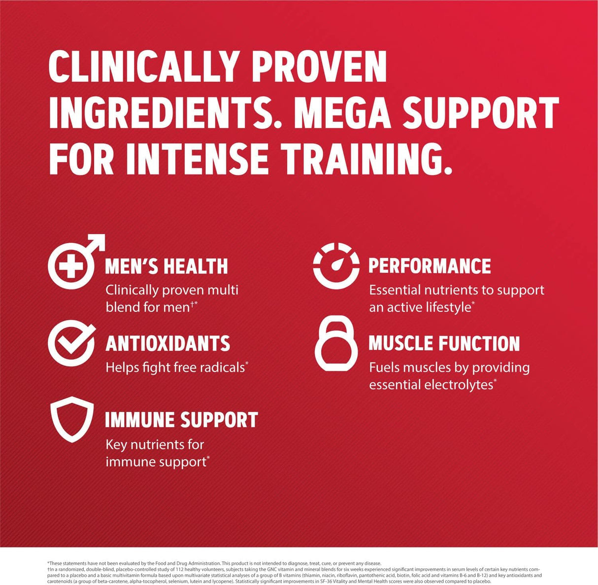 Suplemento GNC Mega Men Sport Multivitamin Performance 180 u