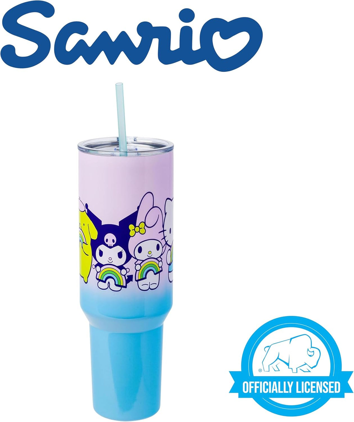 Taza de Acero Inoxidable Sanrio Hello Kitty 40 oz con Asa y Popote