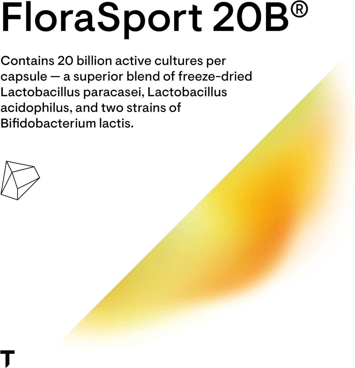 Suplemento probiótico FloraSport 20B 20 mil millones 30 und