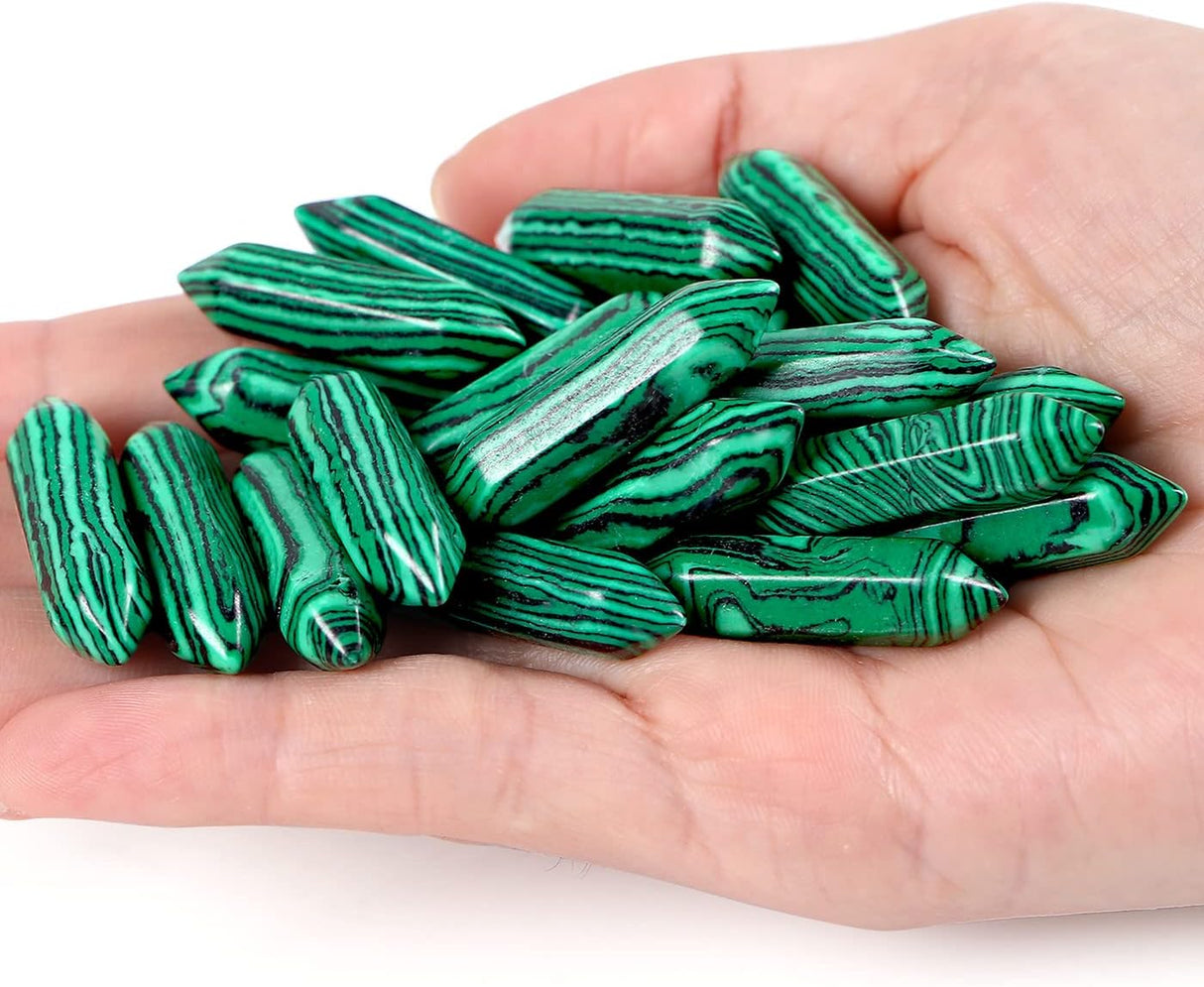 Varitas de Cristales de Malaquita para Sanación y Meditación