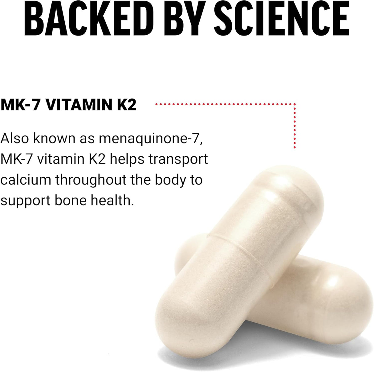 Force Factor MK-7 Vitamina K2 100mcg, Salud Ósea y Corazón, 60 Cápsulas