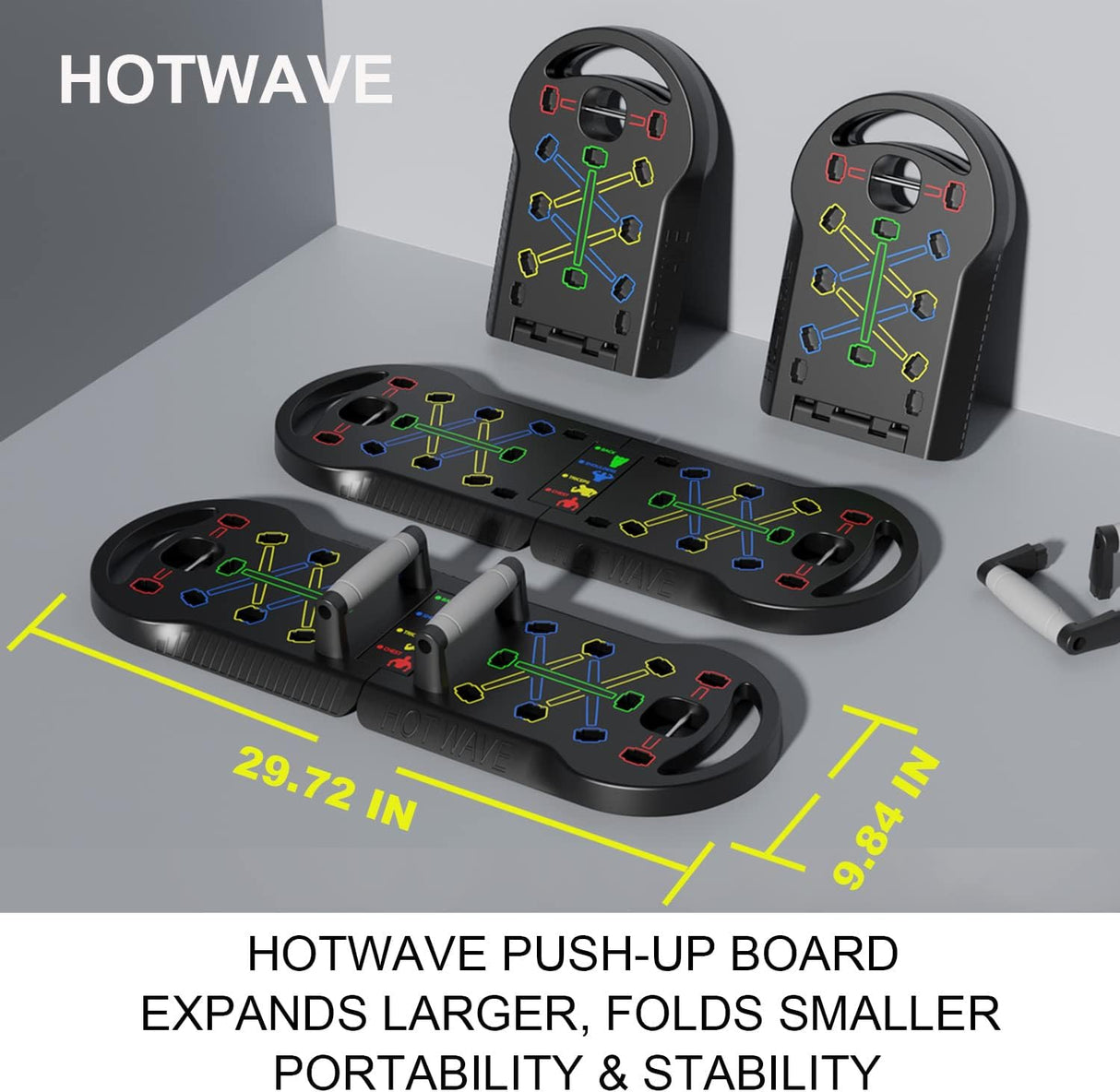 Tablero de Flexiones HOTWAVE, 20 en 1, portátil y plegable