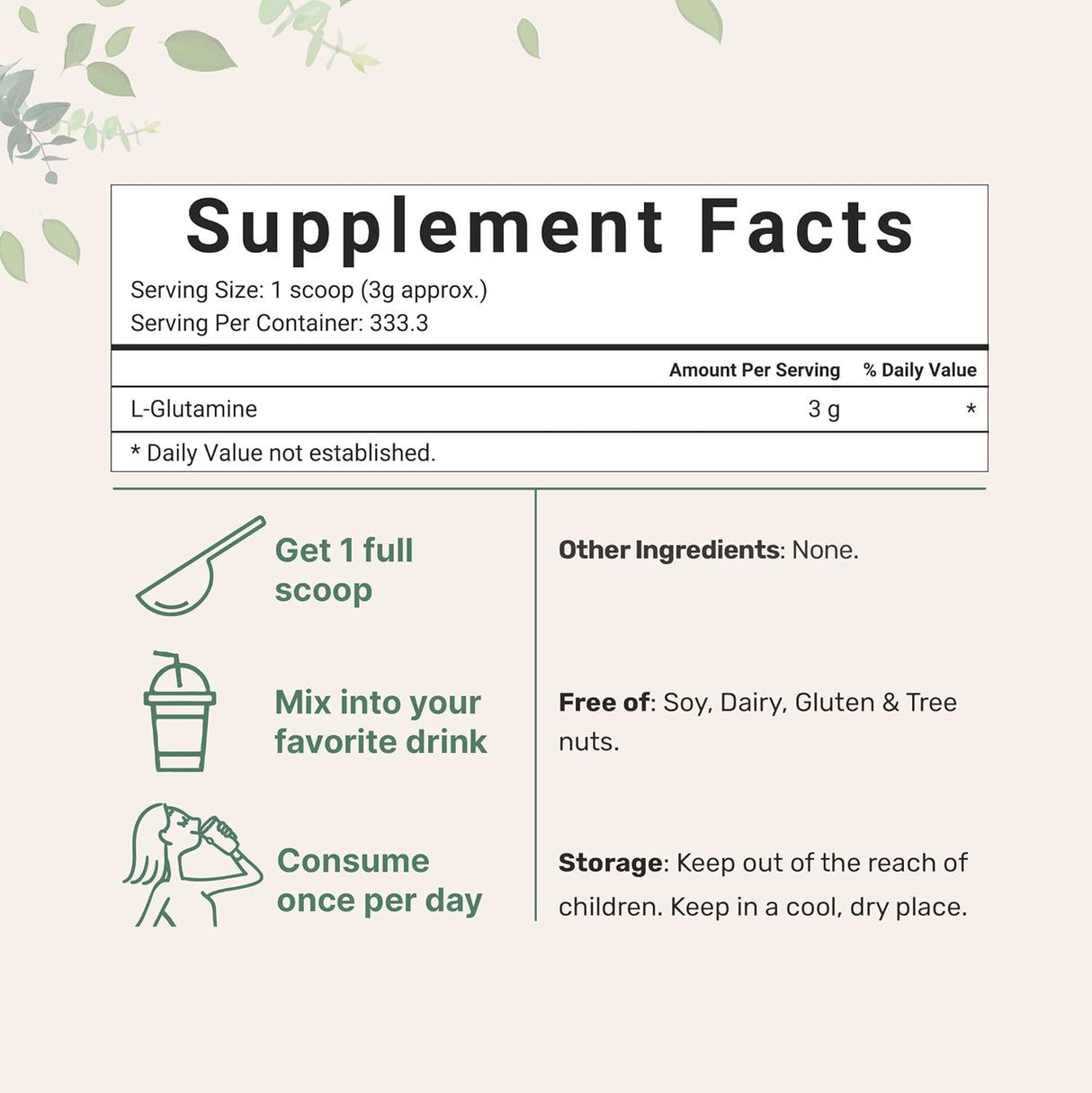 Suplementos Alimenticios L Glutamina en polvo