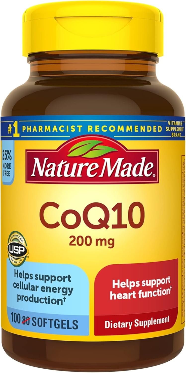 Suplemento CoQ10 200mg Nature Made para el corazón 100 cápsulas