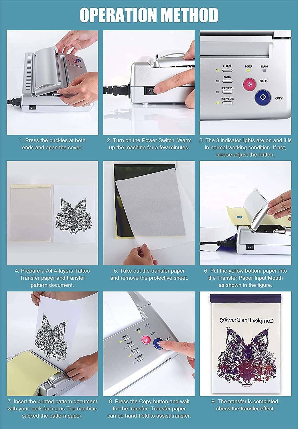 Sacnahe Máquina de plantillas de transferencia de tatuajes