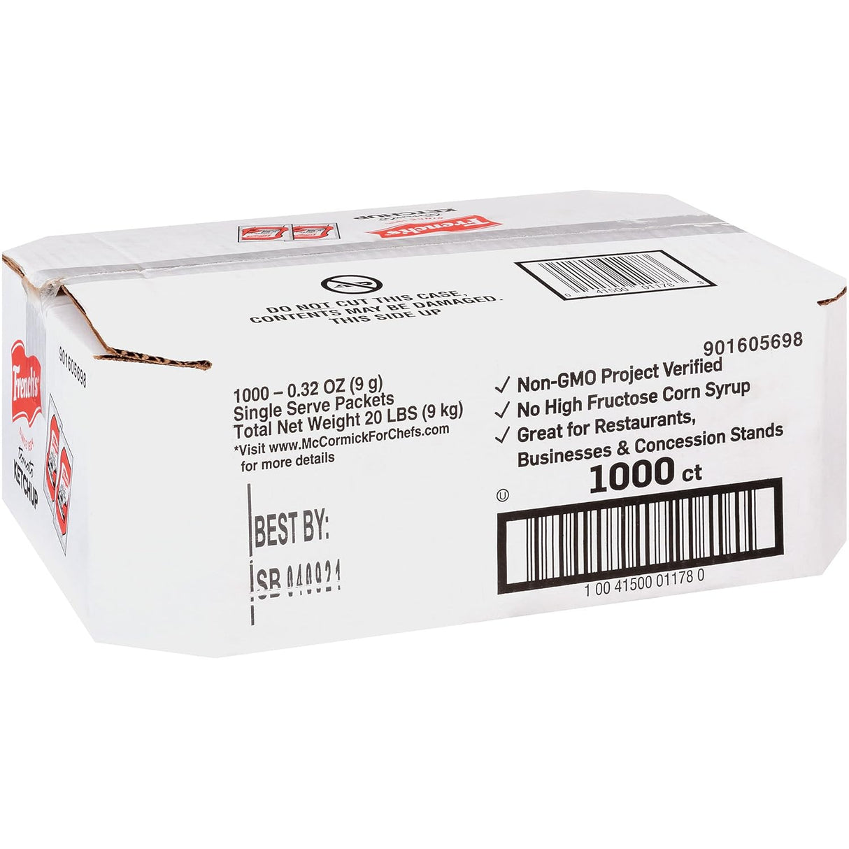 French's Paquetes de salsa de tomate, 1000 unidades, una caja de 1000 paquetes individuales de ketchup, perfectos para pedidos de comida para llevar y estaciones de condimentos