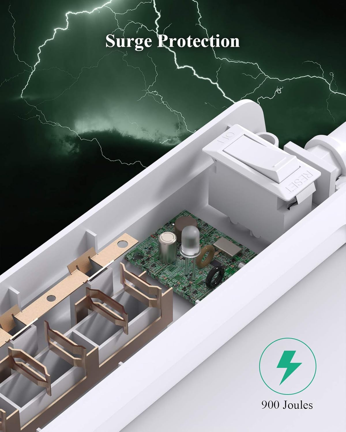 pack de 2 regletas de alimentación Cable de extensión de 12ft