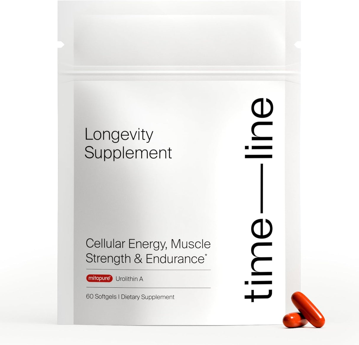 Mitopure Urolithin A Suplemento, Apoyo Salud Envejecimiento, 60 Cápsulas