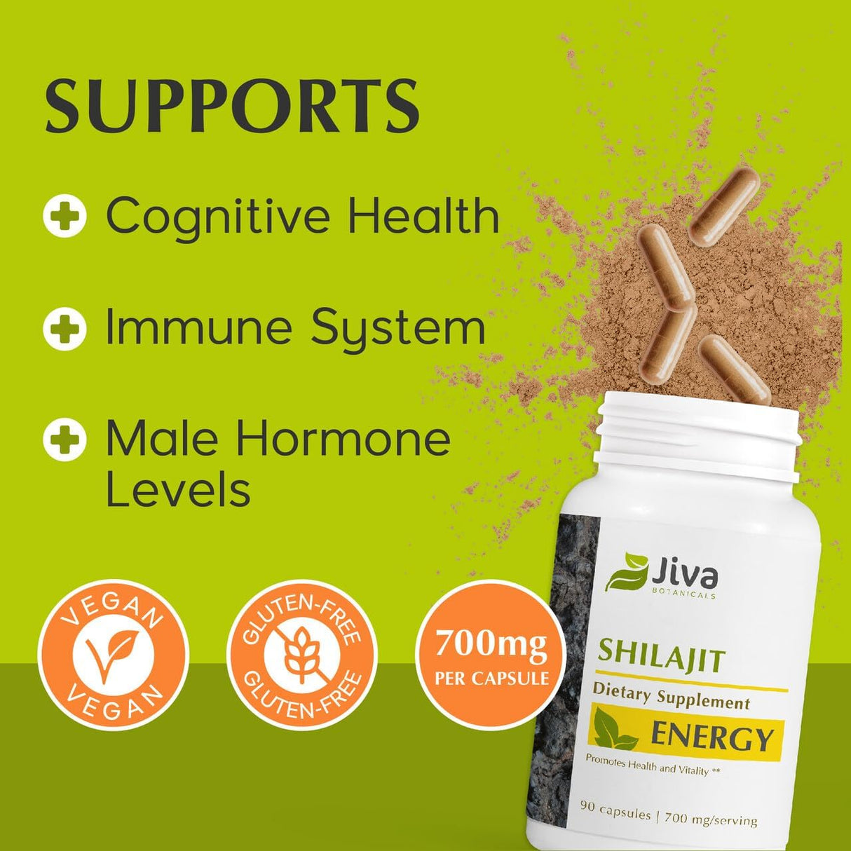 Suplemento Shilajit 700 mg Cápsulas de extracto con minerale