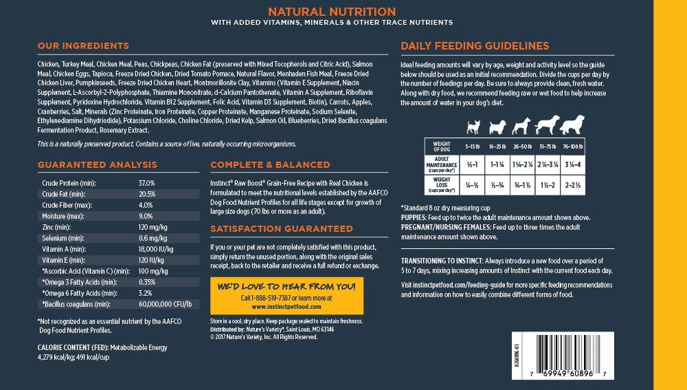 Instinct Comida para perro natural, Bolsa de 21 lb.