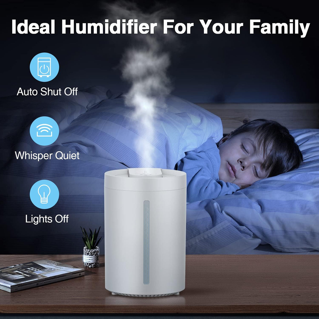 Humidificador ultrasónico de niebla fría 2 en 1 4L