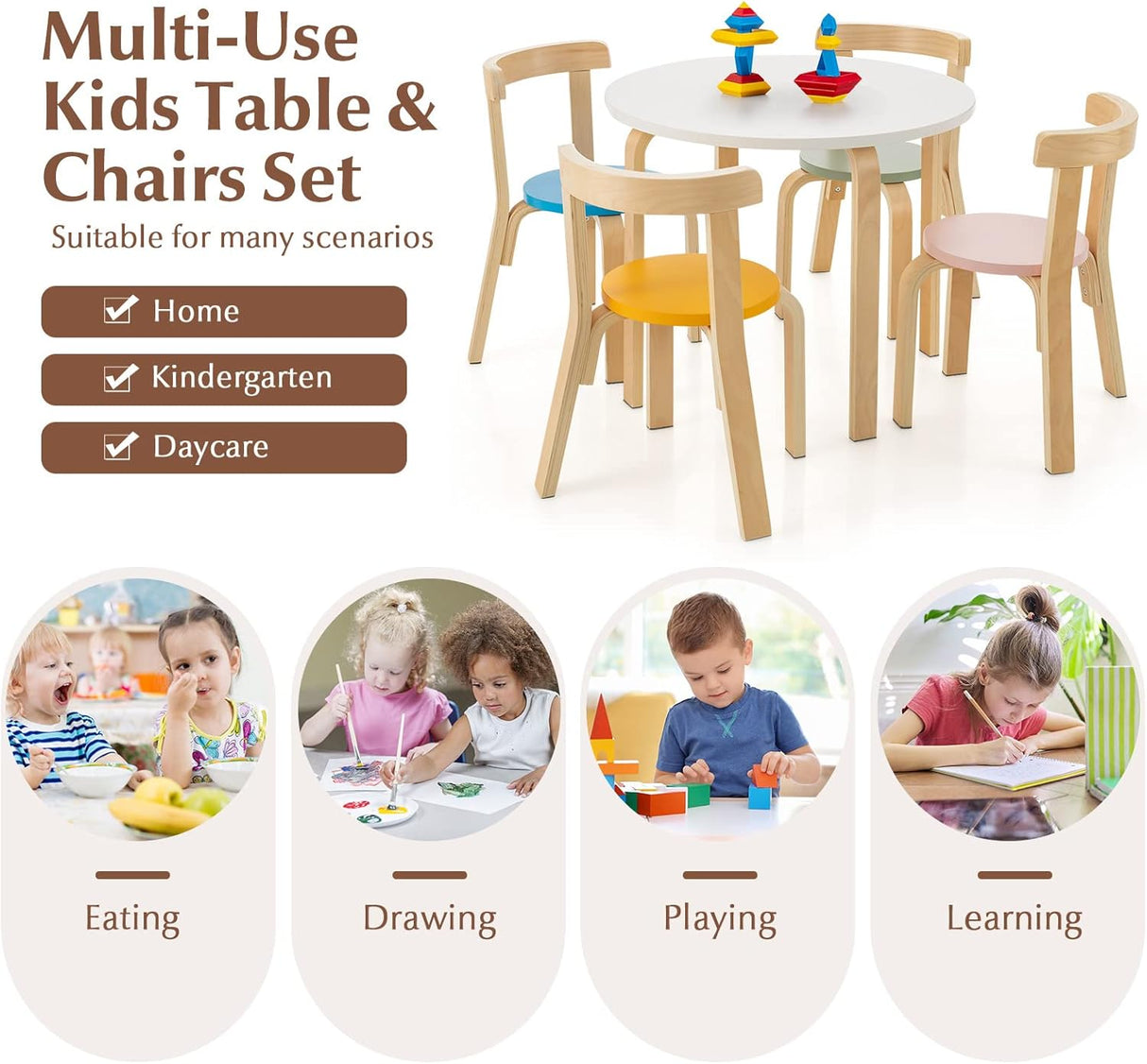 Juego de mesa y silla para niños muebles de guardería