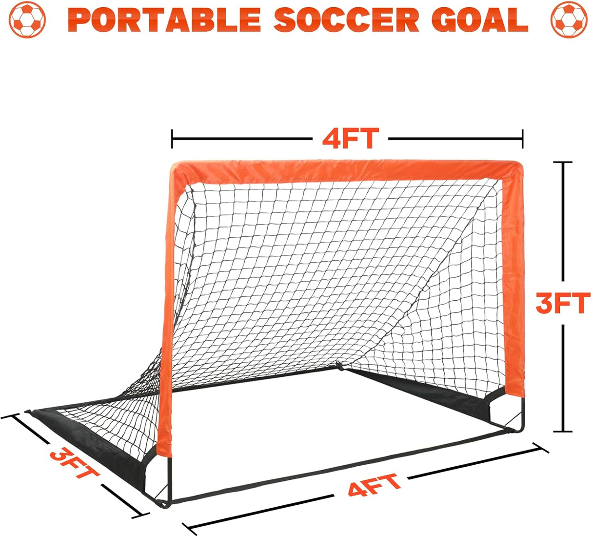 Simple Deluxe Portería de fútbol portátil plegable