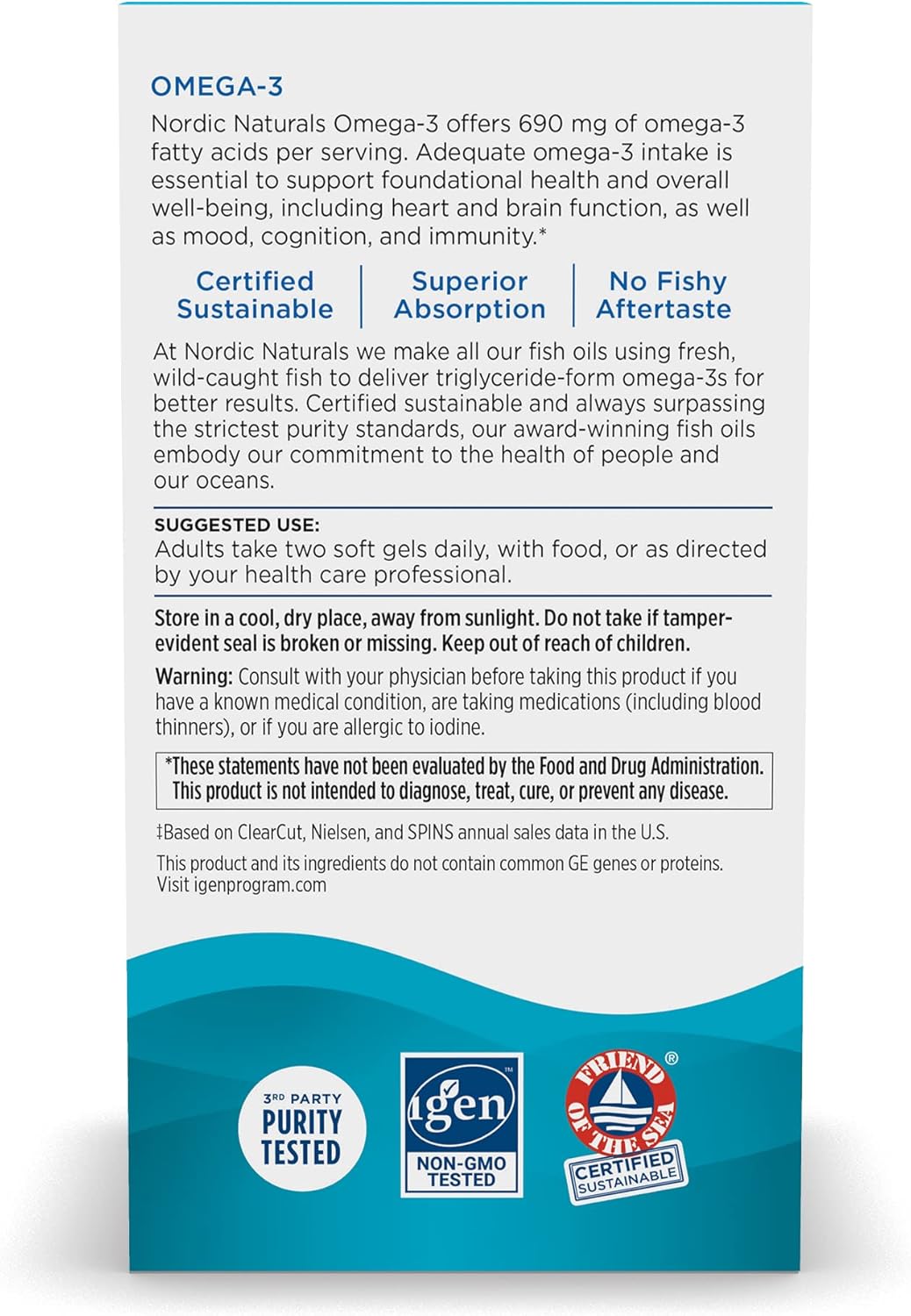 Suplemento Omega-3, sabor a limón, 90 geles suaves 690 mg