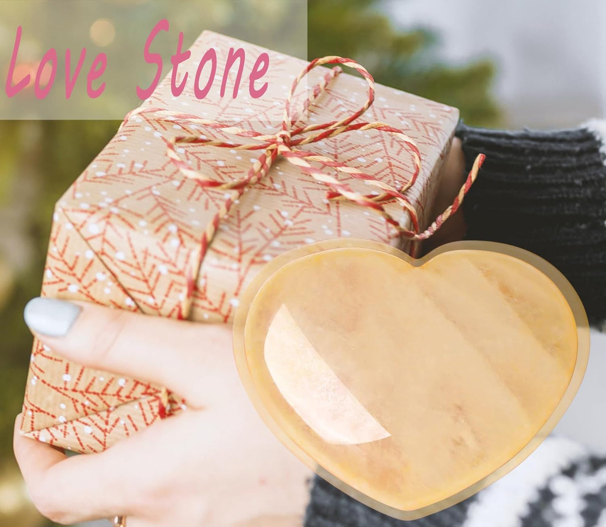 MAIBAOTA Corazón de cristal de 1.72in cristales curativos