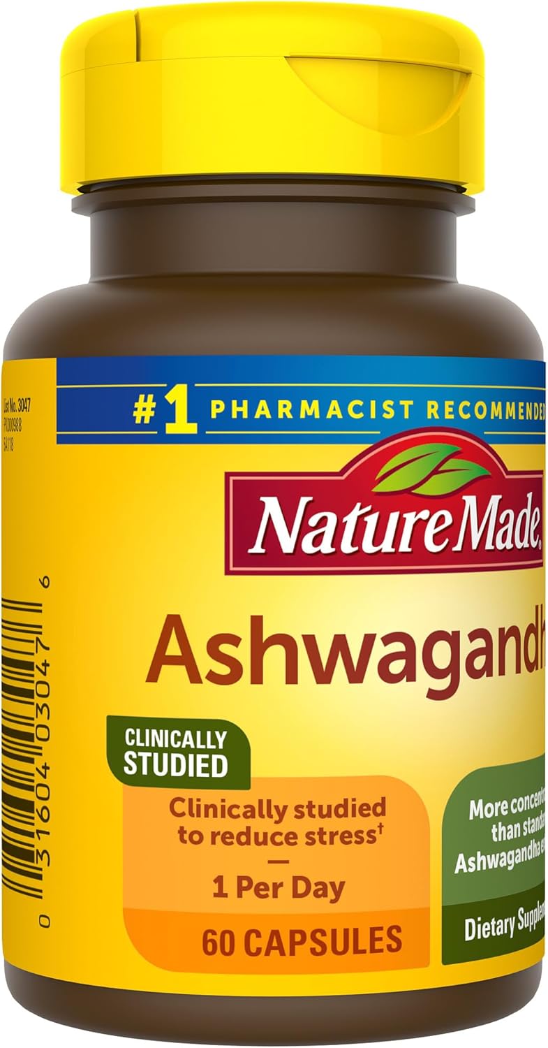 Suplemento Nature Made Ashwagandha 125 mg 60 cápsulas