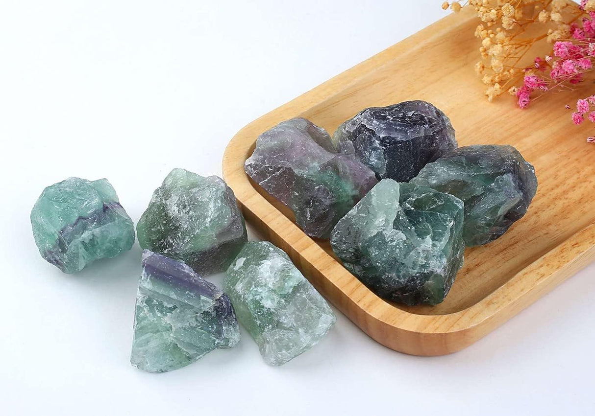 Fluorita - Piedras naturales en bruto de 2 pulgadas, cristales