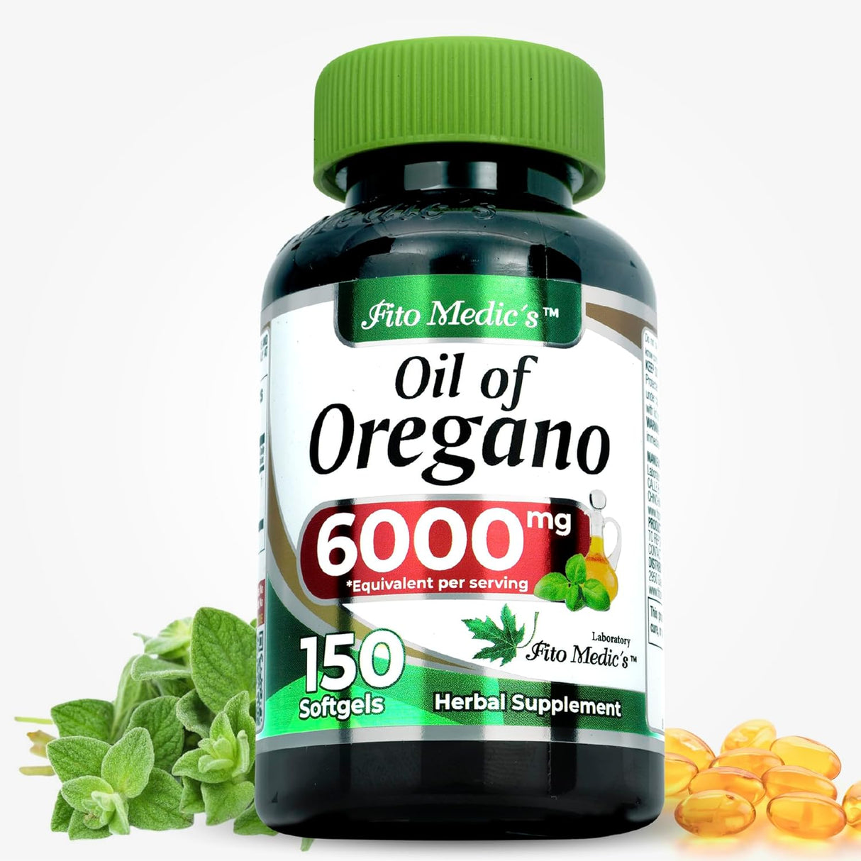 Suplemento Aceite de orégano - 6000 mg por porción 150 cap