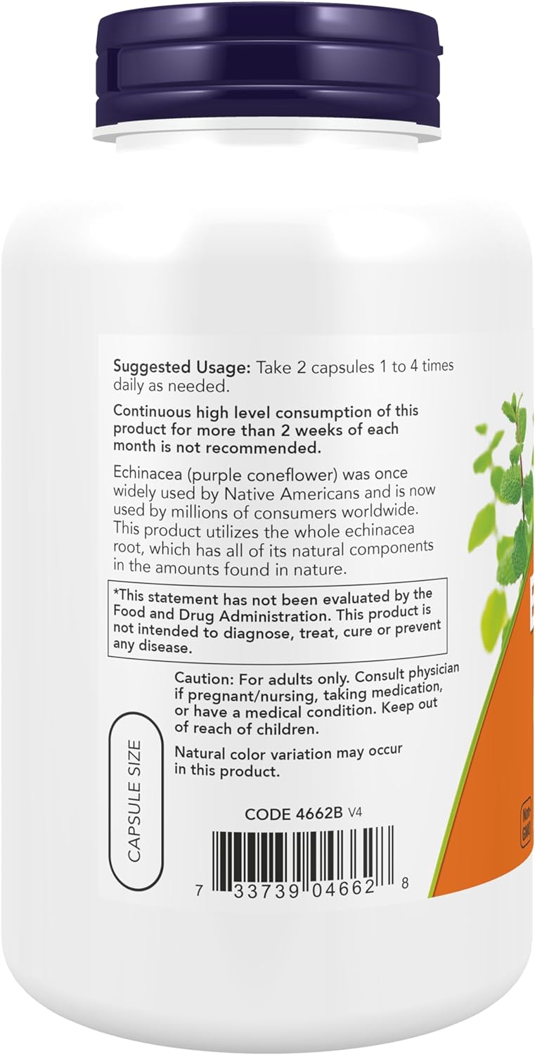 Suplemento NOW Echinacea (raíz de purpurea) 400 mg 250 cáp