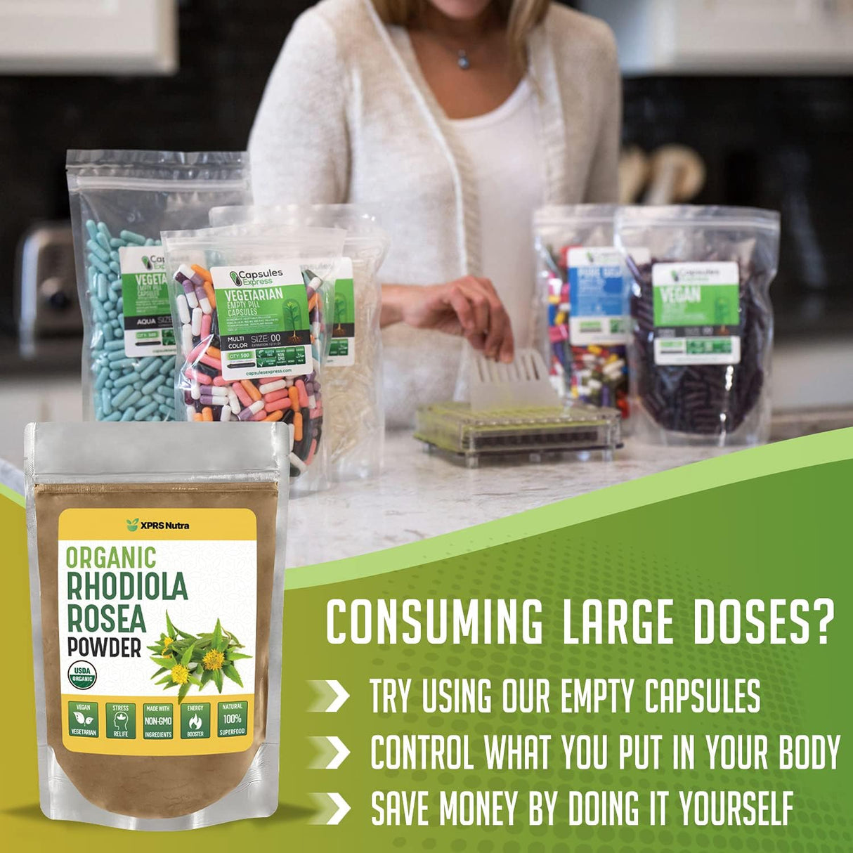 Suplementos Polvo orgánico de Rhodiola Rosea potenciador