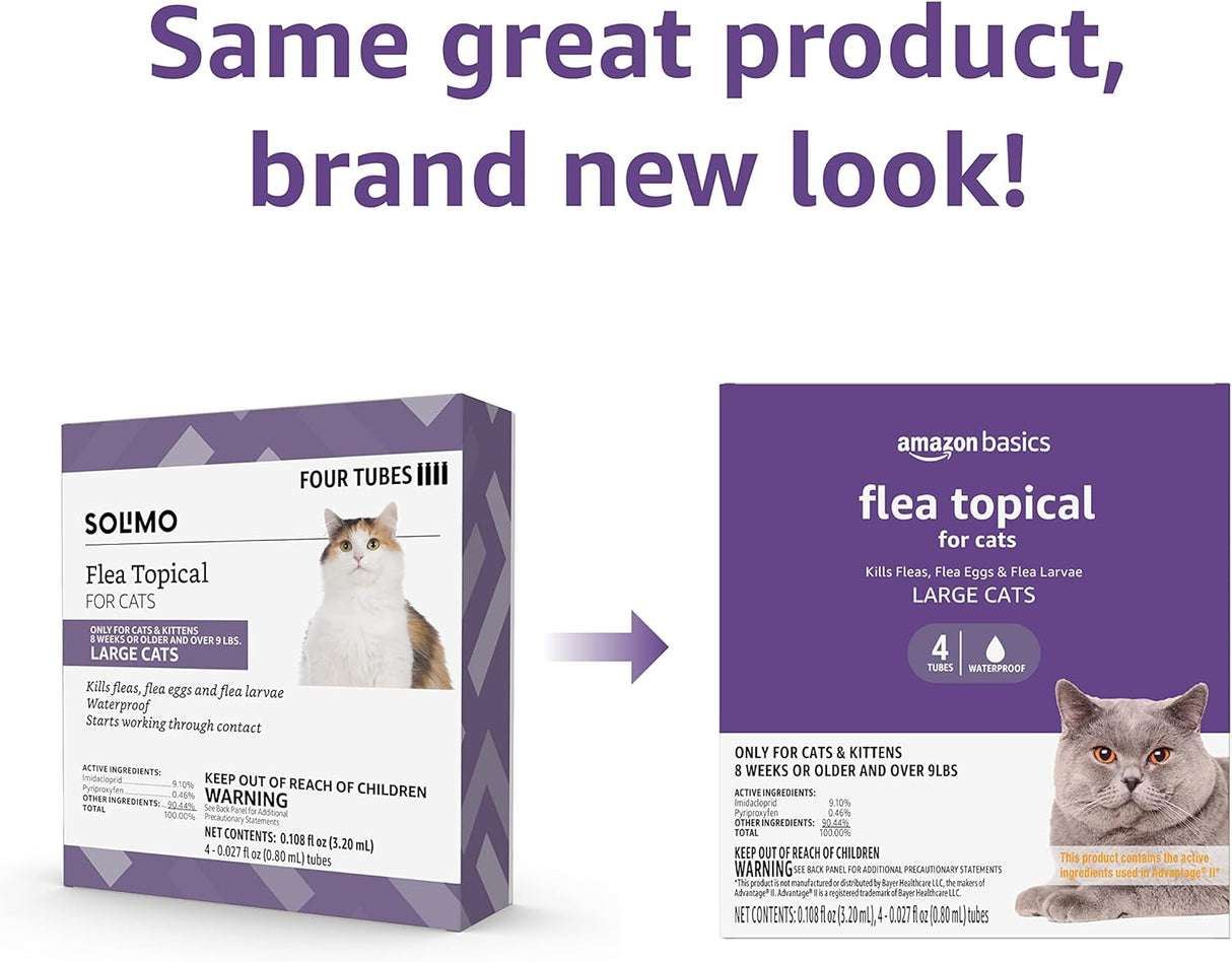 Tratamiento Antipulgas tópico para gatos grandes 4 unidades