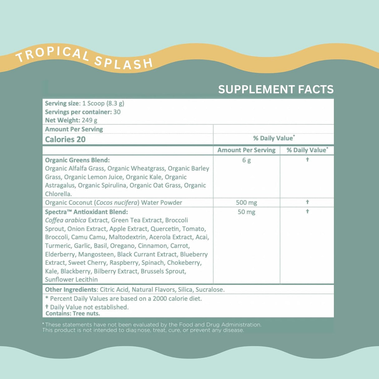 Suplemento Polvo de verduras orgánicas salud intestinal