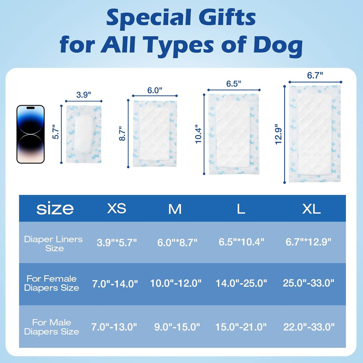 Forros de pañales para perros, almohadillas elevadoras para perros