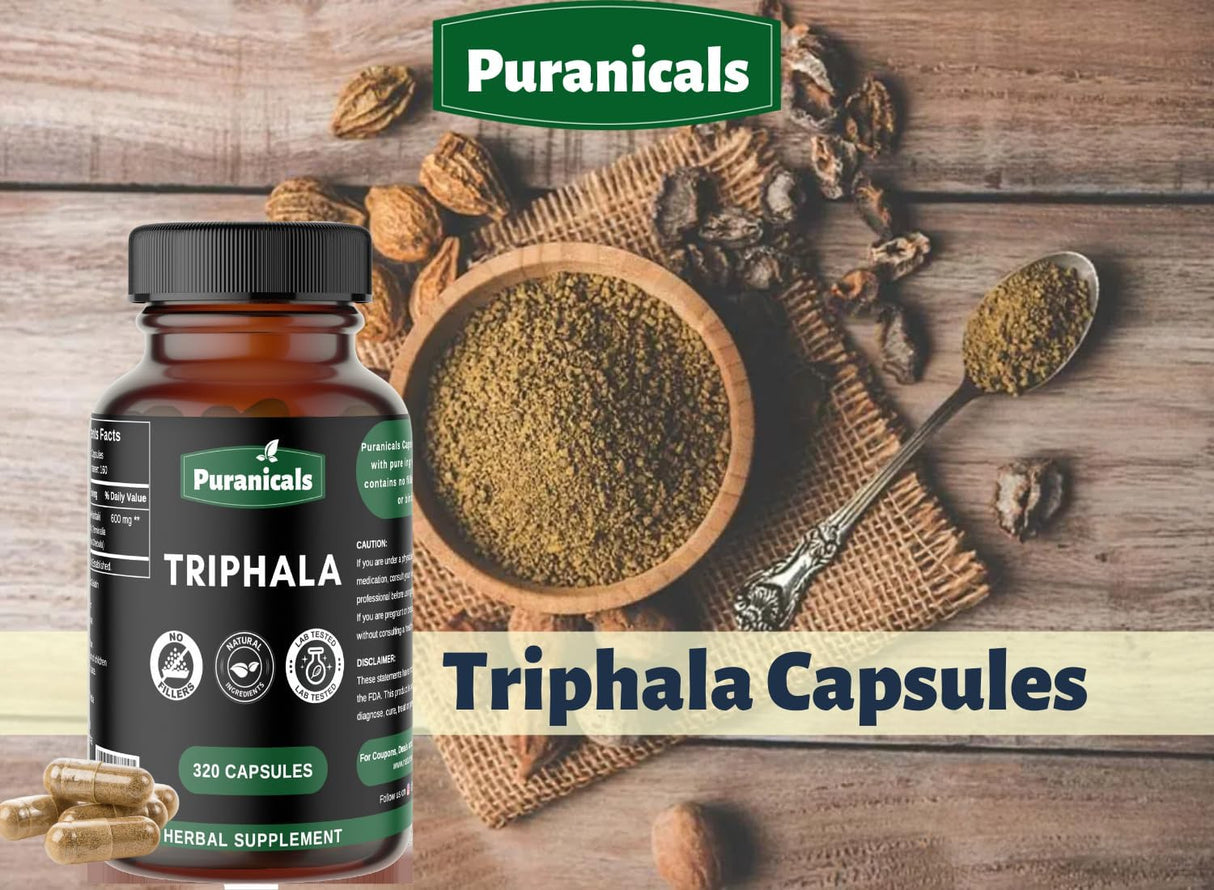 Triphala Premium 320 Capsules Non-GMO and Gluten Free