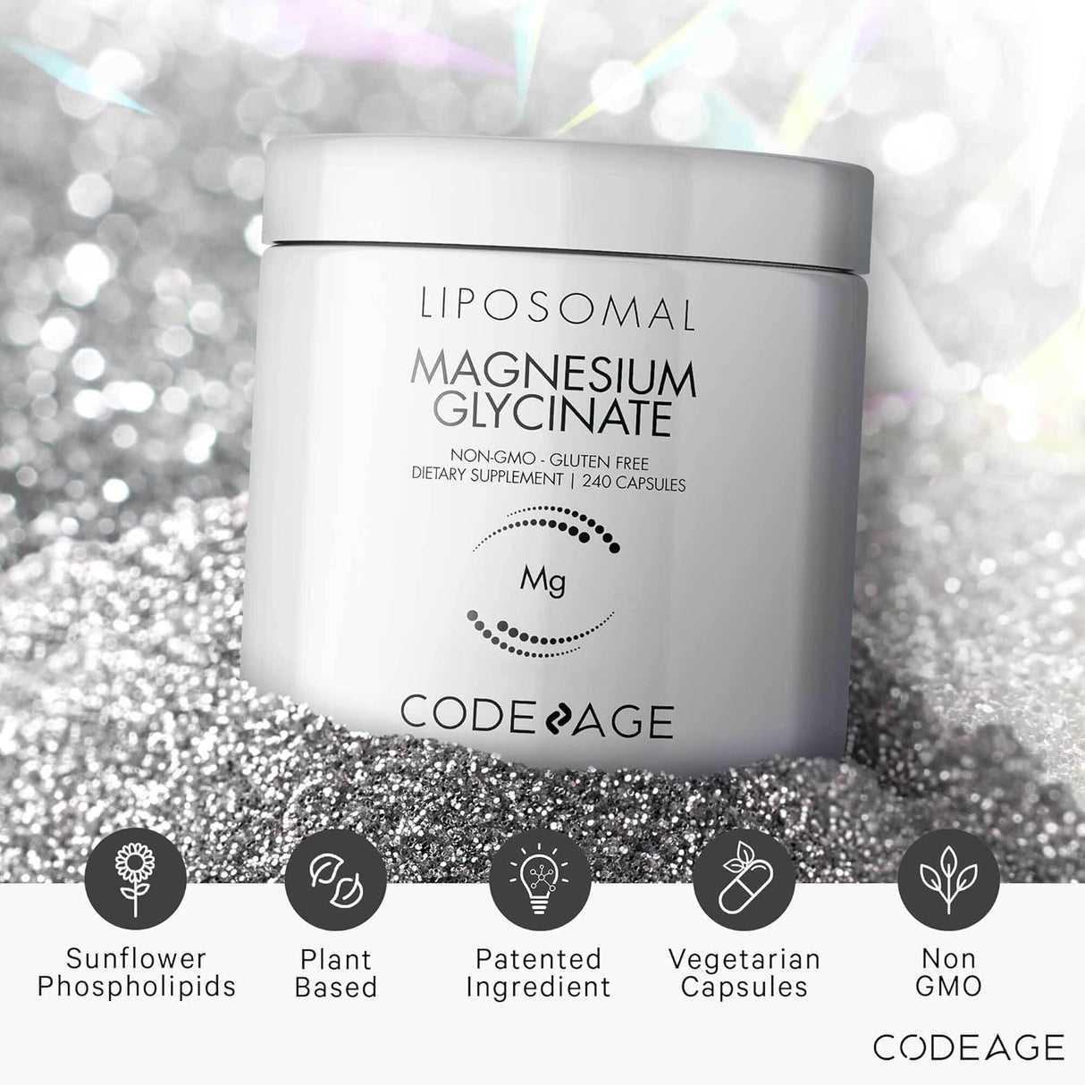 Suplemento de glicinato de magnesio liposomal 240 unidades