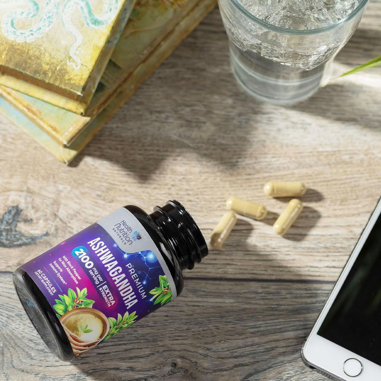 Ashwagandha 2100 mg Extra Fuerte con Pimienta Negra 60 Cápsulas