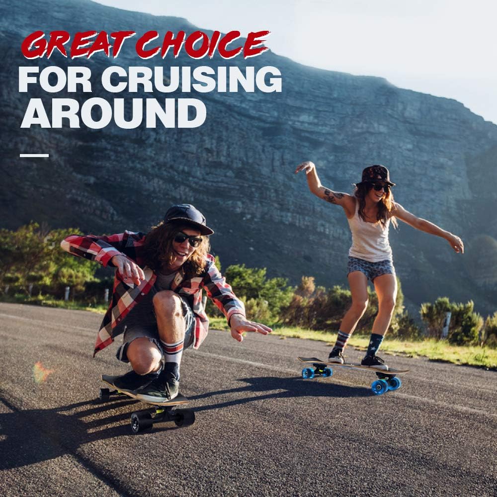 Patineta completa para principiantes, 27 x 8 pulg, 7 capas, doble kick