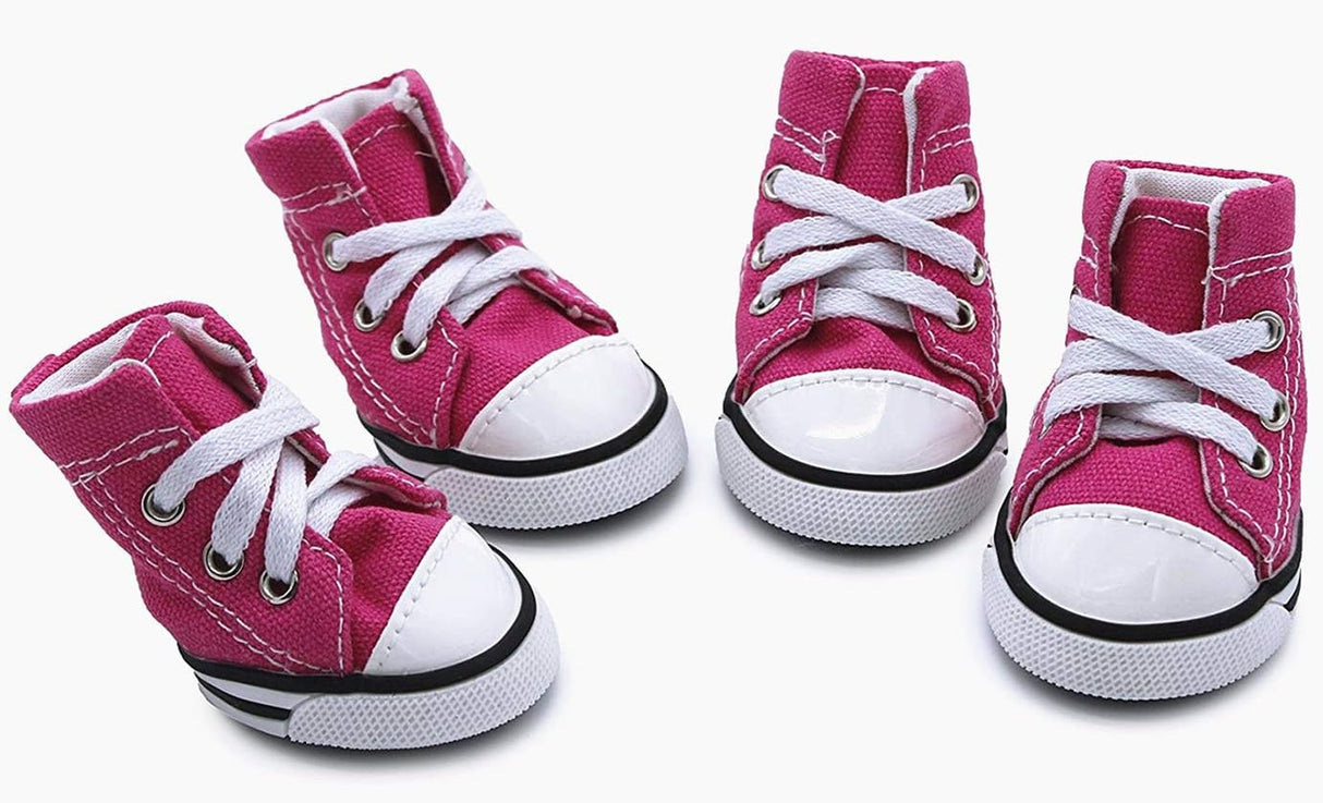 Botas, zapatillas y zapatos deportivos de lona para cachorros de abcGoodefg, zapatos casuales no deslizantes para exteriores, suela de goma y tela interna de algodón suave, Rosado