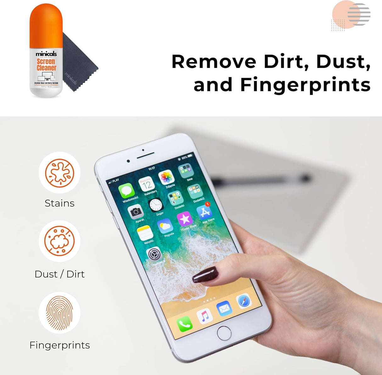 Limpiador de Pantallas S-Pro, Spray y Paño Microfibra, 3.38 oz