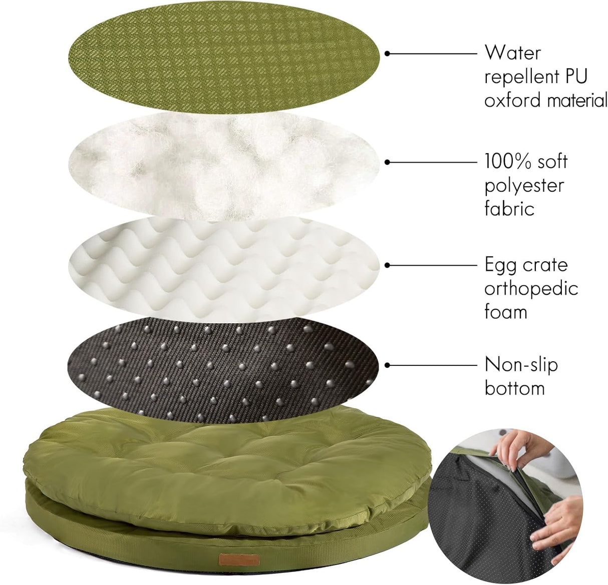 Cama ortopédica para perros grandes ClevaHome, doble capa, lavable