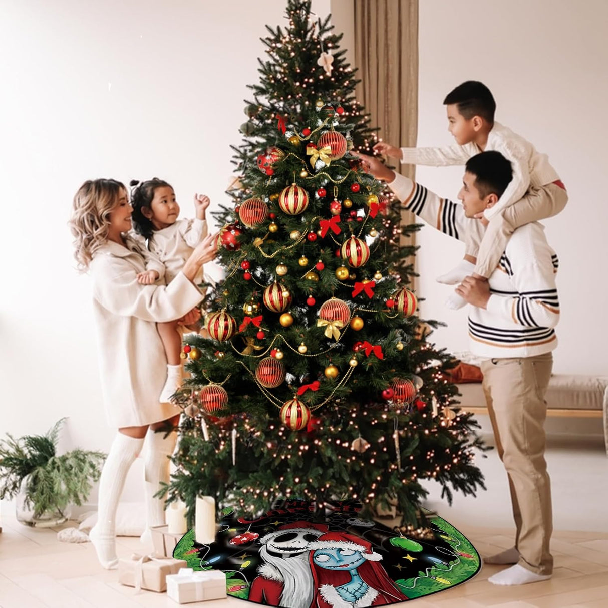 Funda de Árbol de Navidad Jack Skellington y Sally 48 Pulgadas