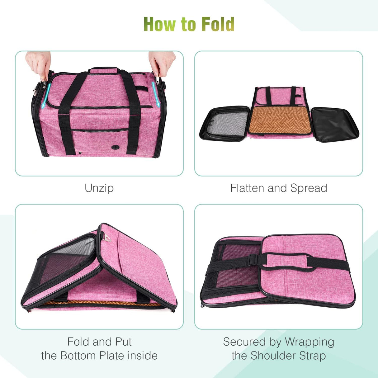 Transportín para mascotas YUDODO 25 lbs, ligero y plegable